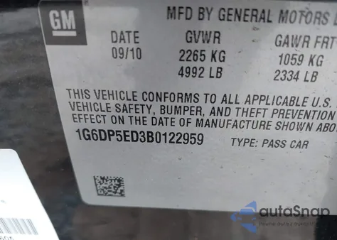 2011 Cadillac Cts Premium из США, поврежденный, VIN 1G6DP5ED3B0122959